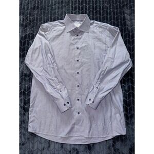 Eton Men's Button Up Shirt Contemporary Purple Long Sleeve Dress Woven Sz‎ XL